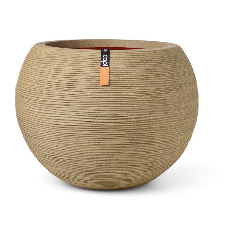 Vase boule - CAPI EUROPE - Rib NL - 40 x 32 cm - Beige