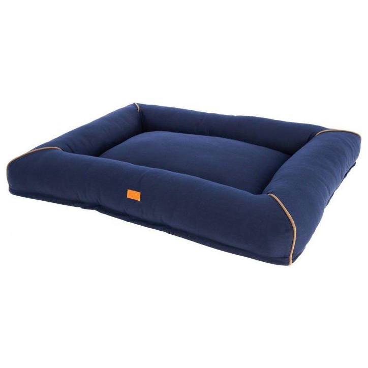 Corbeille Jerome – Bleu foncé / Cognac – 110 × 90 × 10 cm