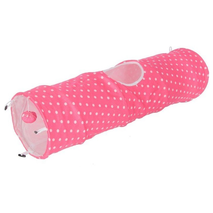 Tunnel pour chat - KERBL - Puntino - Rose/blanc - L. 100 cm × Ø 25 cm Tunnel pour chat - KERBL - Puntino - Rose/blanc - L. 100 cm × Ø 25 cm
