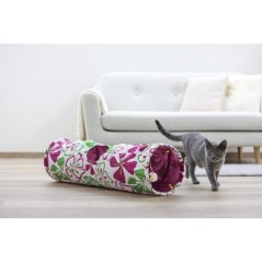 Tunnel pour chat - KERBL - Flower - Multicolore - L. 90 cm × Ø 25 cm