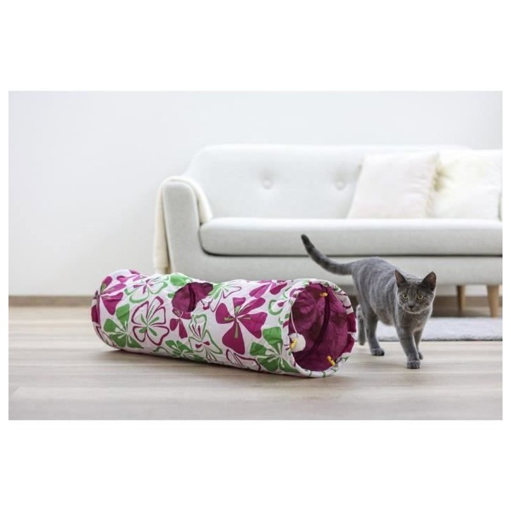 Tunnel pour chat - KERBL - Flower - Multicolore - L. 90 cm × Ø 25 cm Tunnel pour chat - KERBL - Flower - Multicolore - L. 90 cm × Ø 25 cm