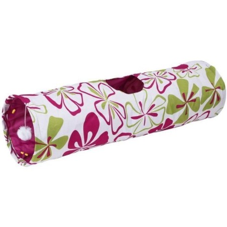 Tunnel pour chat - KERBL - Flower - Multicolore - L. 90 cm × Ø 25 cm