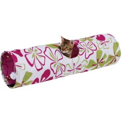 Tunnel pour chat - KERBL - Flower - Multicolore - L. 90 cm × Ø 25 cm