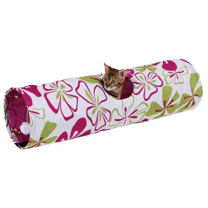Tunnel pour chat - KERBL - Flower - Multicolore - L. 90 cm × Ø 25 cm Tunnel pour chat - KERBL - Flower - Multicolore - L. 90 cm × Ø 25 cm