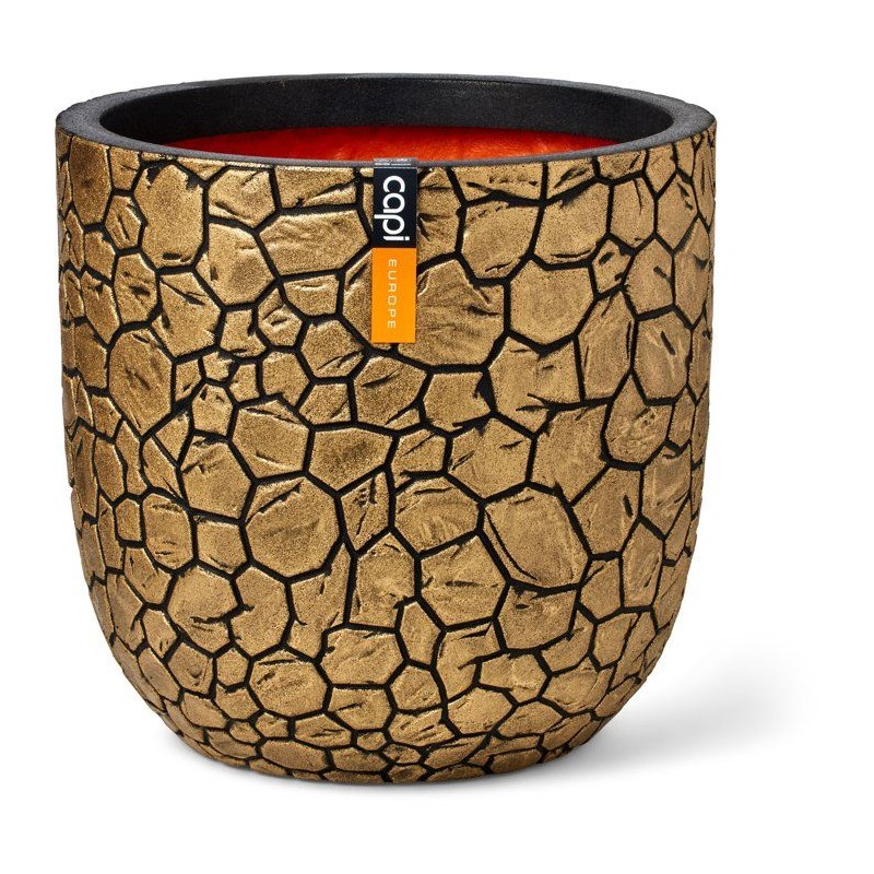 Pot boule - CAPI EUROPE - Clay NL - 43 x 41 cm - Noir/or