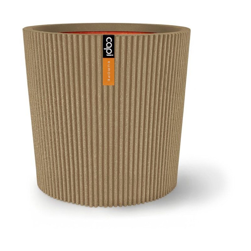 Vase conique - CAPI EUROPE - Groove NL - 45 x 41 cm - Beige