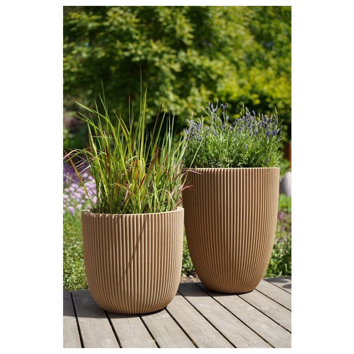 Vase élégant bas - CAPI EUROPE - Groove NL - 46 x 58 cm - Beige Vase élégant bas - CAPI EUROPE - Groove NL - 46 x 58 cm - Beige