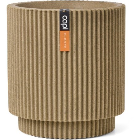 Vase cylindre - CAPI EUROPE - Groove NL - 44 x 46 cm - Beige