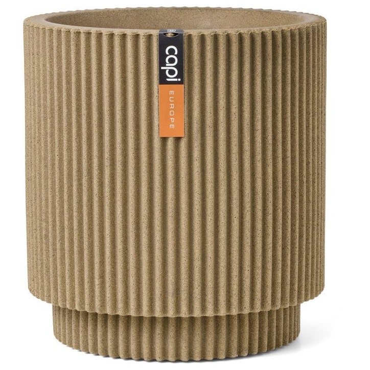 Vase cylindre - CAPI EUROPE - Groove NL - 44 x 46 cm - Beige Vase cylindre - CAPI EUROPE - Groove NL - 44 x 46 cm - Beige