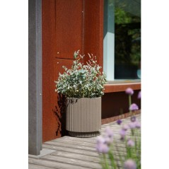Vase cylindre - CAPI EUROPE - Groove NL - 44 x 46 cm - Beige