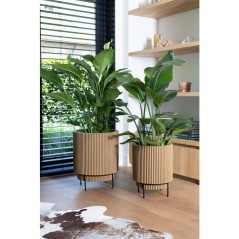 Vase cylindre - CAPI EUROPE - Groove NL - 44 x 46 cm - Beige