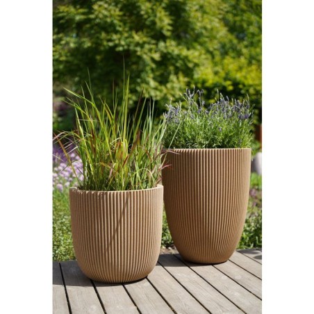 Pot boule - CAPI EUROPE - Groove NL - 43 x 41 cm - Beige