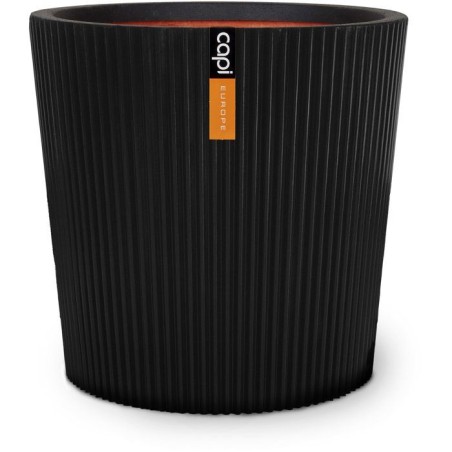Vase conique - CAPI EUROPE - Groove NL - 45 x 41 cm - Noir