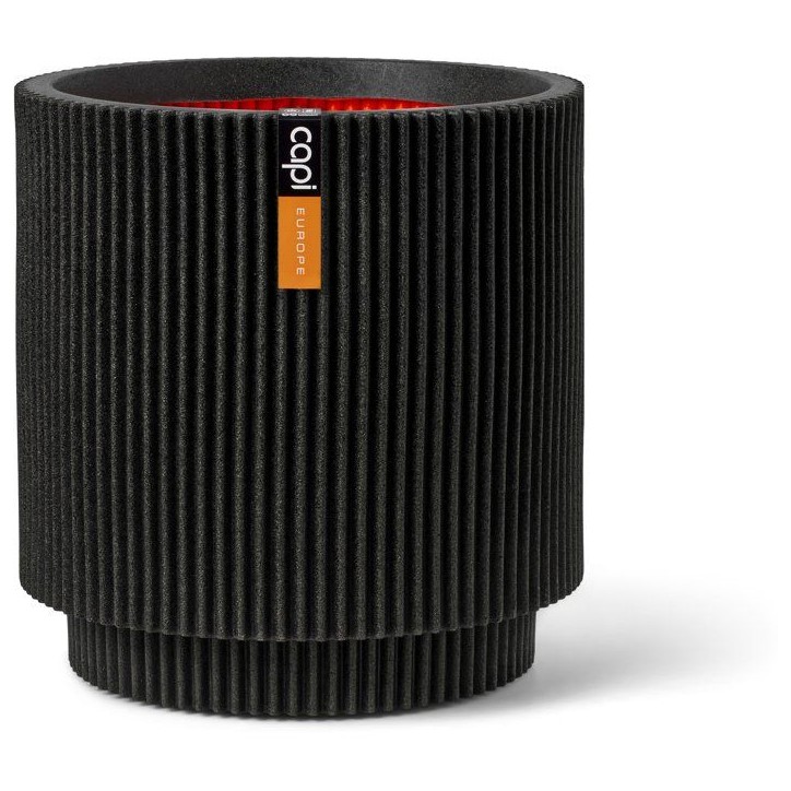 Vase cylindre - CAPI EUROPE - Groove NL - 36 x 38 cm - Noir Vase cylindre - CAPI EUROPE - Groove NL - 36 x 38 cm - Noir