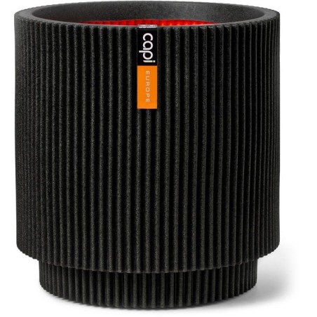 Vase cylindre - CAPI EUROPE - Groove NL - 44 x 46 cm - Noir