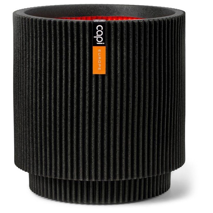 Vase cylindre - CAPI EUROPE - Groove NL - 44 x 46 cm - Noir Vase cylindre - CAPI EUROPE - Groove NL - 44 x 46 cm - Noir
