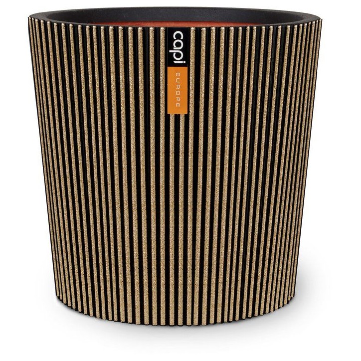 Vase conique - CAPI EUROPE - Groove NL - 45 x 41 cm - Noir/or Vase conique - CAPI EUROPE - Groove NL - 45 x 41 cm - Noir/or
