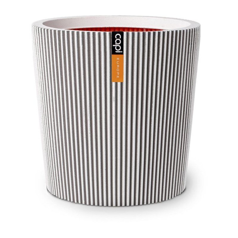 Vase conique - CAPI EUROPE - Groove NL - 45 x 41 cm - Ivoire