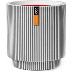 Vase cylindre - CAPI EUROPE - Groove NL - 36 x 38 cm - Ivoire