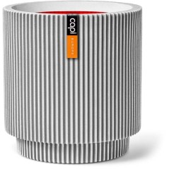 Vase cylindre - CAPI EUROPE - Groove NL - 44 x 46 - Ivoire