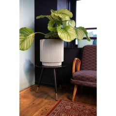 Vase cylindre - CAPI EUROPE - Groove NL - 44 x 46 - Ivoire