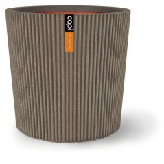 Vase conique - CAPI EUROPE - Groove NL - 45 x 41 cm - Chaud taupe