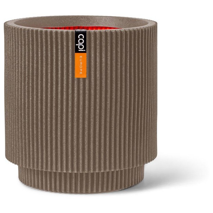 Vase cylindre - CAPI EUROPE - Groove NL - 44 x 46 cm - Chaud taupe Vase cylindre - CAPI EUROPE - Groove NL - 44 x 46 cm - Chaud taupe