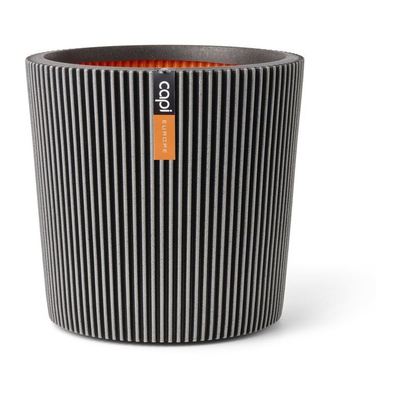 Vase conique - CAPI EUROPE - Groove NL - 36 x 34 cm - Anthracite