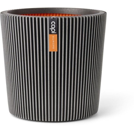 Vase conique - CAPI EUROPE - Groove NL - 45 x 41 cm - Anthracite
