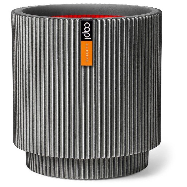 Vase cylindre - CAPI EUROPE - Groove NL - 36 x 38 cm - Anthracite Vase cylindre - CAPI EUROPE - Groove NL - 36 x 38 cm - Anthracite