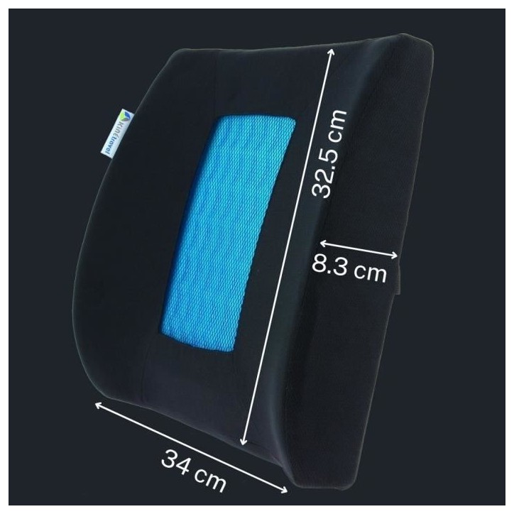 Coussin lombaire + Gel - KINE TRAVEL - 169821 - Noir et bleu Coussin lombaire + Gel - KINE TRAVEL - 169821 - Noir et bleu