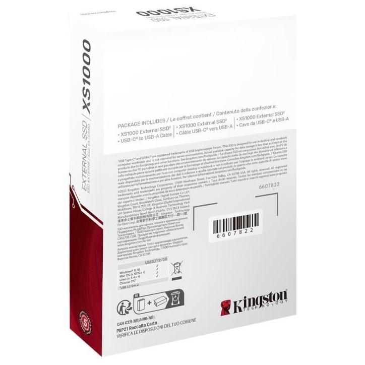 Kingston XS1000 - SSD - 1 To