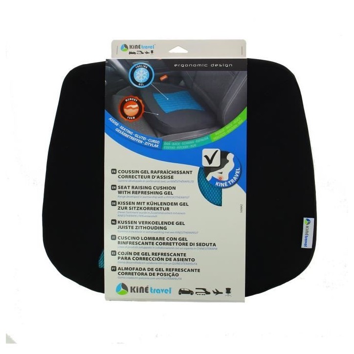 Assise confort gel - KINE TRAVEL - 169842 - Noir et bleu