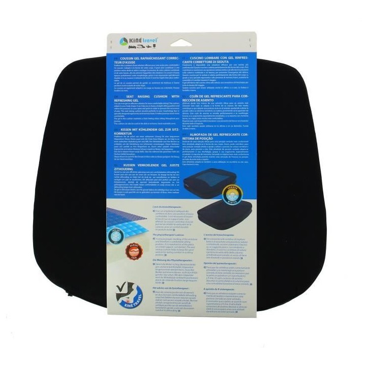 Assise confort gel - KINE TRAVEL - 169842 - Noir et bleu