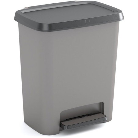 Poubelle a pédale - CURVER - COMPATTA - 25 L - Gris anthracite - Poly