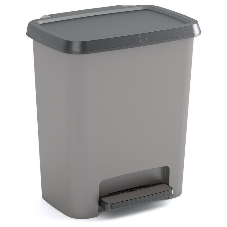Poubelle a pédale - CURVER - COMPATTA - 25 L - Gris anthracite - Polypropylene Poubelle a pédale - CURVER - COMPATTA - 25 L - Gris anthracite - Polypropylene
