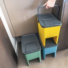 Lot de 3 Poubelles de Tri Empilables en Plastique BERGEN - 20L - Color