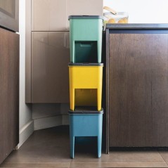 Lot de 3 Poubelles de Tri Empilables en Plastique BERGEN - 20L - Color