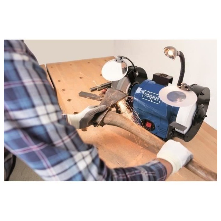Touret a meuler - SCHEPPACH - BG200AL - Moteur a induction 550 W - Meule de 40 mm Touret a meuler - SCHEPPACH - BG200AL - Moteur a induction 550 W - Meule de 40 mm