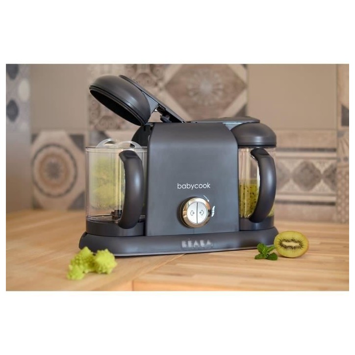 BÉABA - Babycook Duo - Robot Bébé 4 en 1 Mixeur-Cuiseur - Cuisson Vapeur rapide - Contenance XXL 2200 ml - Dark Grey BÉABA - Babycook Duo - Robot Bébé 4 en 1 Mixeur-Cuiseur - Cuisson Vapeur rapide - Contenance XXL 2200 ml - Dark Grey