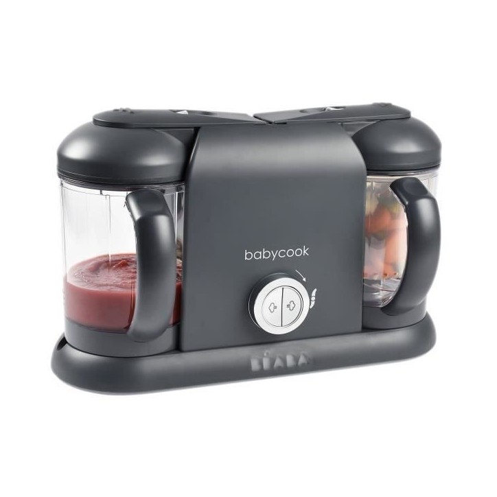 BÉABA - Babycook Duo - Robot Bébé 4 en 1 Mixeur-Cuiseur - Cuisson Vapeur rapide - Contenance XXL 2200 ml - Dark Grey BÉABA - Babycook Duo - Robot Bébé 4 en 1 Mixeur-Cuiseur - Cuisson Vapeur rapide - Contenance XXL 2200 ml - Dark Grey