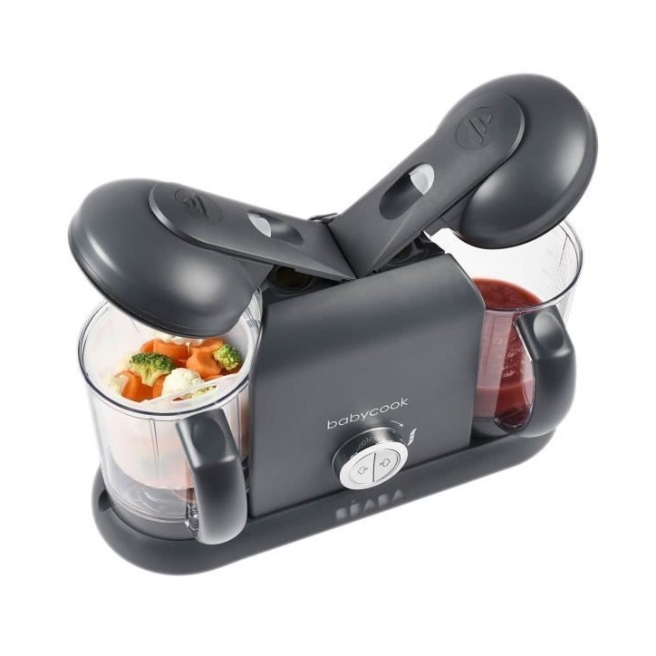 BÉABA - Babycook Duo - Robot Bébé 4 en 1 Mixeur-Cuiseur - Cuisson Vapeur rapide - Contenance XXL 2200 ml - Dark Grey BÉABA - Babycook Duo - Robot Bébé 4 en 1 Mixeur-Cuiseur - Cuisson Vapeur rapide - Contenance XXL 2200 ml - Dark Grey