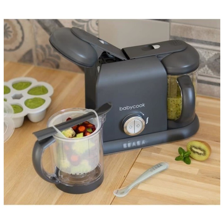 BÉABA - Babycook Duo - Robot Bébé 4 en 1 Mixeur-Cuiseur - Cuisson Vapeur rapide - Contenance XXL 2200 ml - Dark Grey BÉABA - Babycook Duo - Robot Bébé 4 en 1 Mixeur-Cuiseur - Cuisson Vapeur rapide - Contenance XXL 2200 ml - Dark Grey