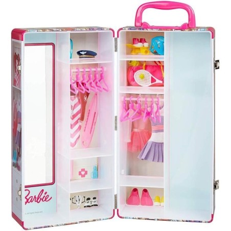 Mallette Armoire Barbie - Klein - Pour Vetements et Accessoires de Pou