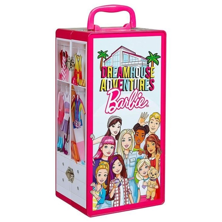 Mallette Armoire Barbie - Klein - Pour Vetements et Accessoires de Poupées - Rose et Multicolore Mallette Armoire Barbie - Klein - Pour Vetements et Accessoires de Poupées - Rose et Multicolore