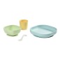 BEABA Set vaisselle silicone repas bébé, 4 pieces, avec ventouse, anti-dérapant, jaune BEABA Set vaisselle silicone repas bébé, 4 pieces, avec ventouse, anti-dérapant, jaune