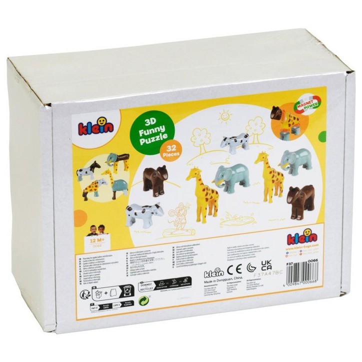 Animaux magnétiques - KLEIN - 0066 - 8 grands animaux Funny Puzzle, boîte fermée - 32 pieces - Des 12 mois Animaux magnétiques - KLEIN - 0066 - 8 grands animaux Funny Puzzle, boîte fermée - 32 pieces - Des 12 mois