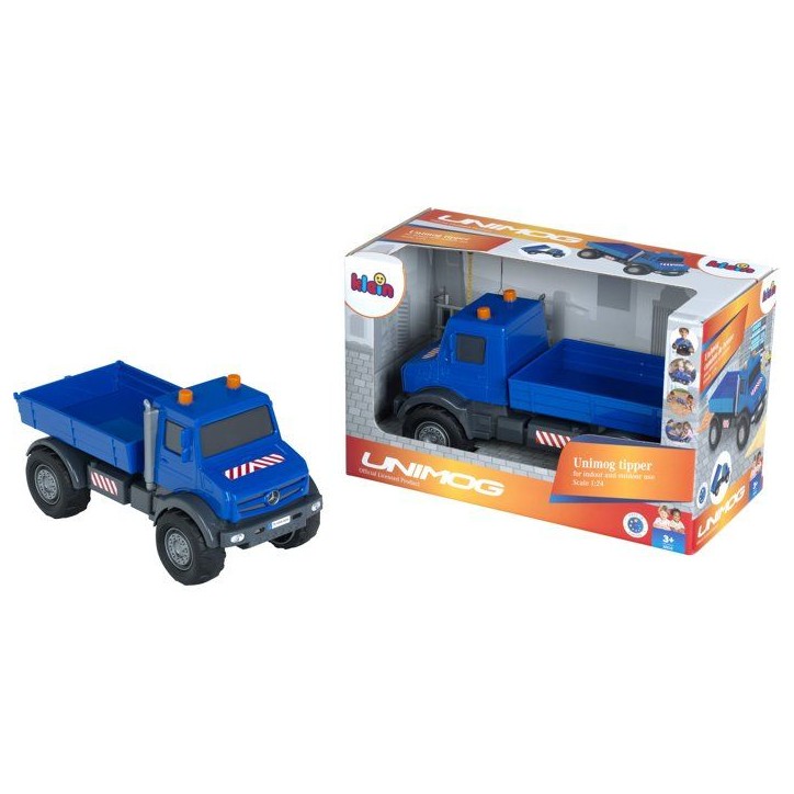 Camion-benne tout-terrain - KLEIN - 3802 - Mercedes Unimog - Roues souples et benne basculante - Échelle 1:24 - Des 3 ans Camion-benne tout-terrain - KLEIN - 3802 - Mercedes Unimog - Roues souples et benne basculante - Échelle 1:24 - Des 3 ans
