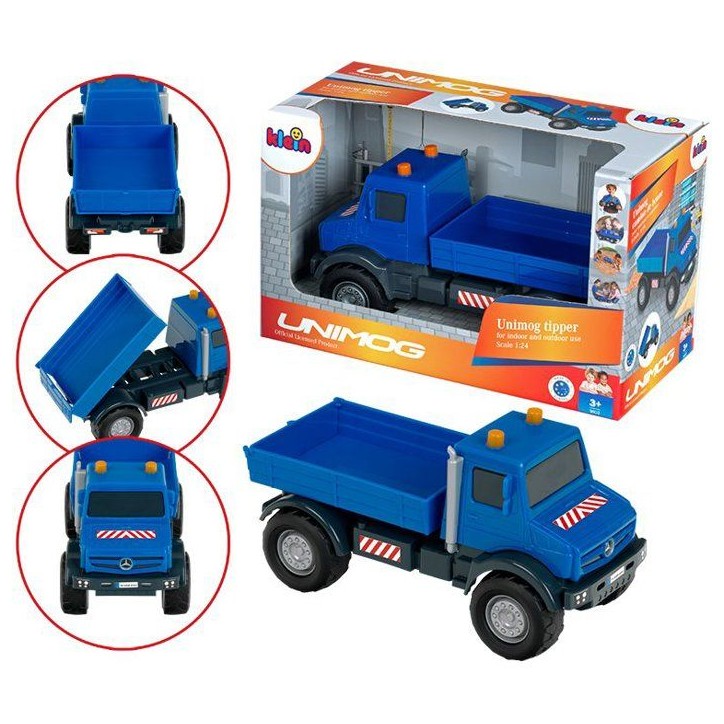 Camion-benne tout-terrain - KLEIN - 3802 - Mercedes Unimog - Roues souples et benne basculante - Échelle 1:24 - Des 3 ans Camion-benne tout-terrain - KLEIN - 3802 - Mercedes Unimog - Roues souples et benne basculante - Échelle 1:24 - Des 3 ans