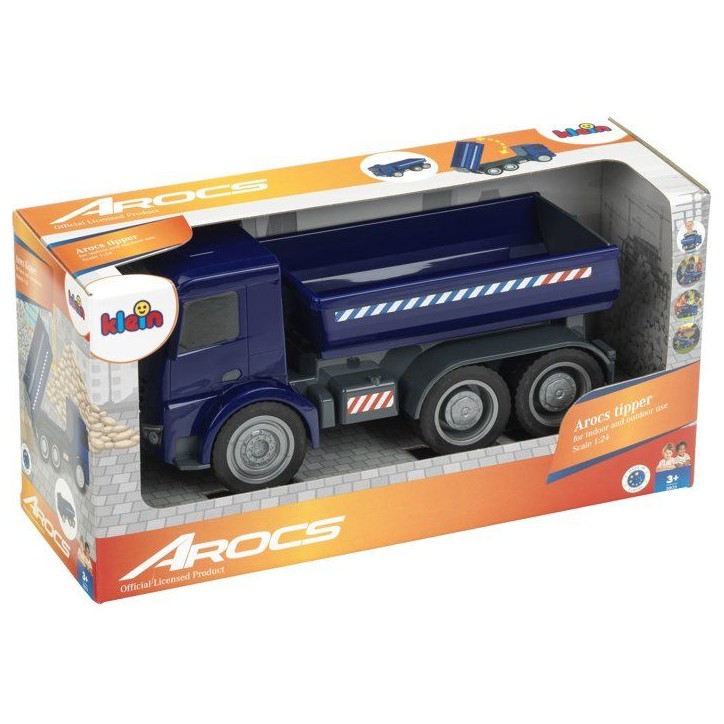 Camion-benne - KLEIN - 3803 - Mercedes Arocs - Roues souples et grande benne basculante, trappe - Échelle 1:24 - Des 3 ans